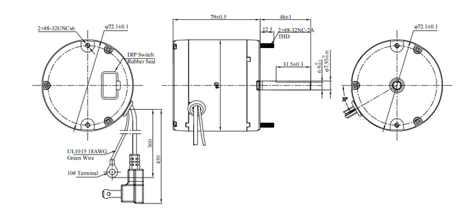 3,3" moteur Sensorless Constant Airflow 20VAC 230VAC de l'EC 8