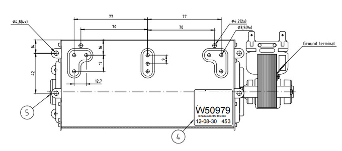 Fans 110V en aluminium à faible bruit 60Hz 220v 240v d'écoulement transversal 1