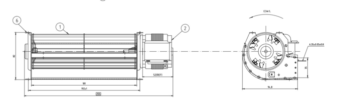 Fans 110V en aluminium à faible bruit 60Hz 220v 240v d'écoulement transversal 0
